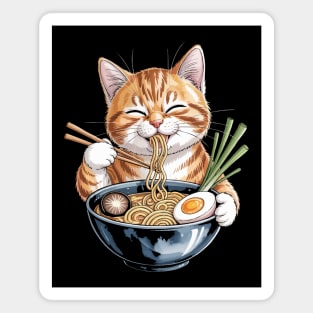 Ramen Noodles Marmalade Cat Magnet
